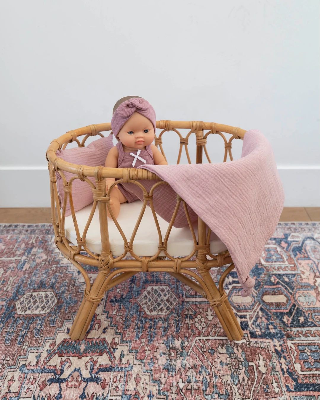 Piper Crib | Rattan Doll Bassinet & Mattress | High End Doll Furniture | Etsy (US)