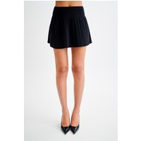 Beverly Knit Pleated Mini Skirt - Black | MESHKI US