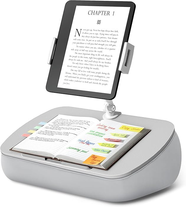 Lap Beanbag Cozy Pillow Stand for Bed with Adjustable Arm, 360° Tablet Holder, Fits 4.7"-13" Kin... | Amazon (US)