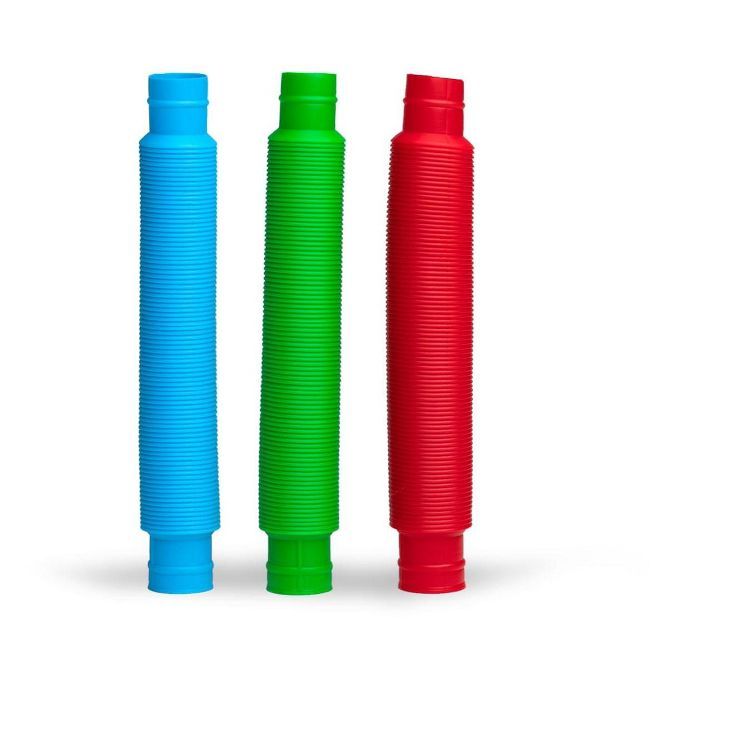 BOB Gift Plastic Sensory Pop Tube Fidget Toys | Set of 3 | Blue, Red, Green | Target