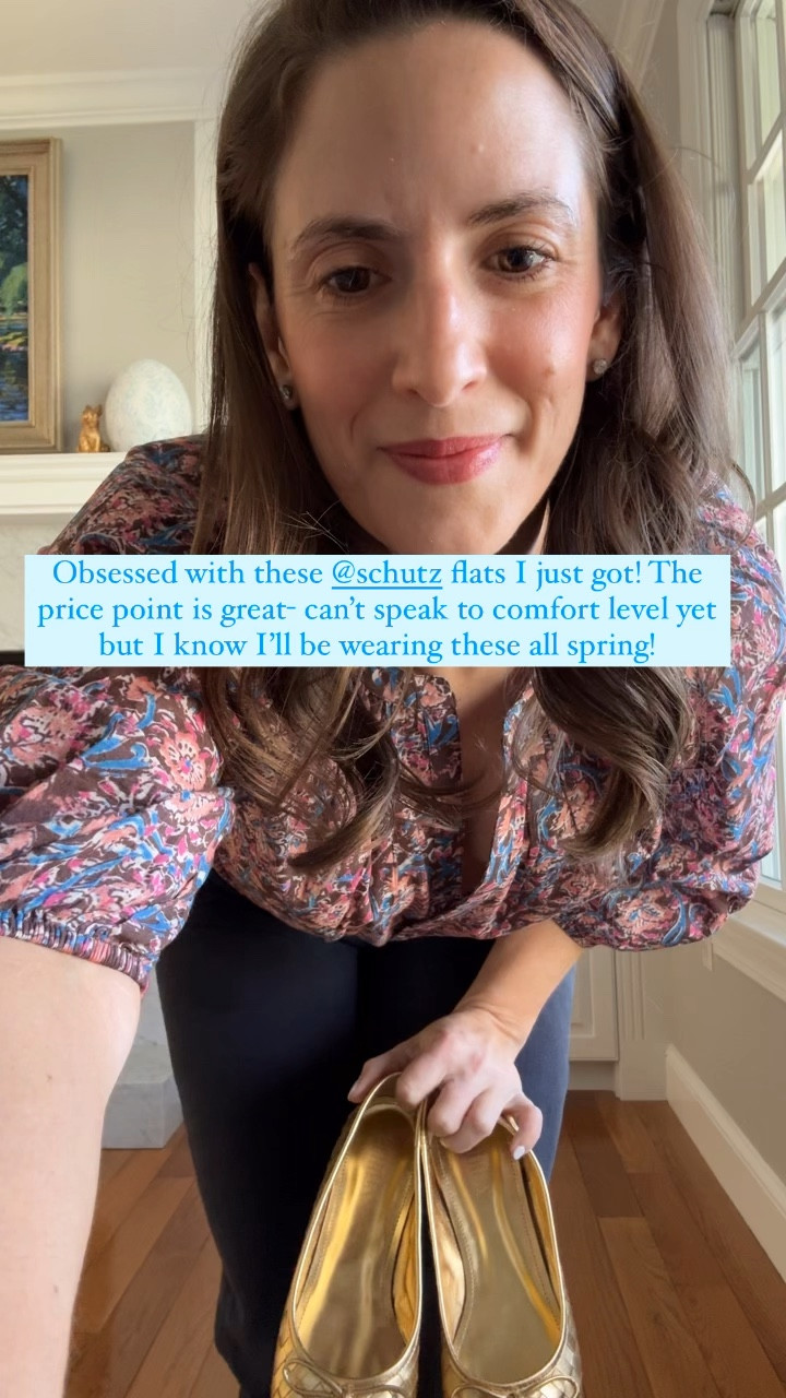 Schutz woven ballet flats for spring! Great price point at $138 and come in a variety of colors! I went with the gold- linked at various retailers! TTS for me! 