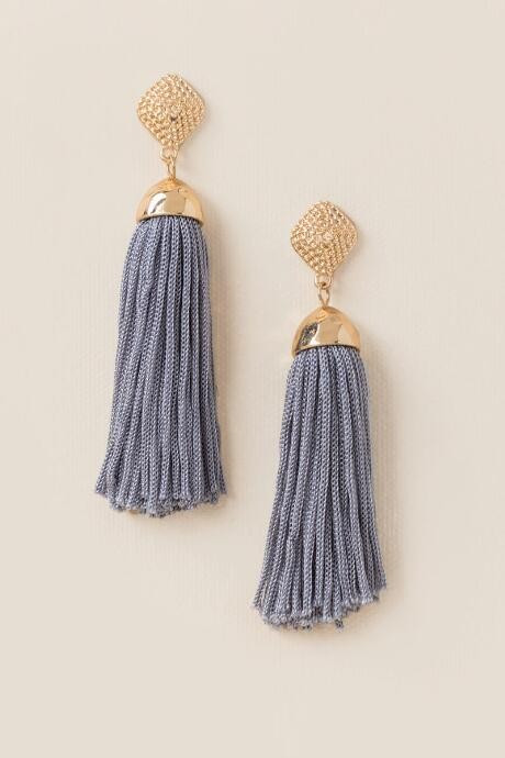 Kyla Tassel Earrings - Gray | Francesca’s Collections