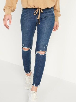 Extra High-Waisted Rockstar 360° Stretch Super Skinny Ripped Ankle Jeans for Women | Old Navy (US)