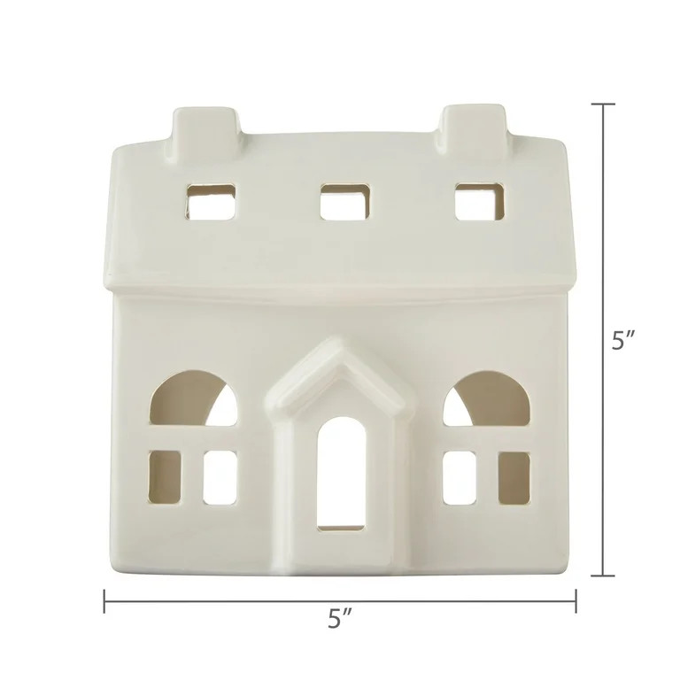Ceramic Decorative House Christmas Tabletop Decoration, White, 5", by My Texas House | Walmart (US)