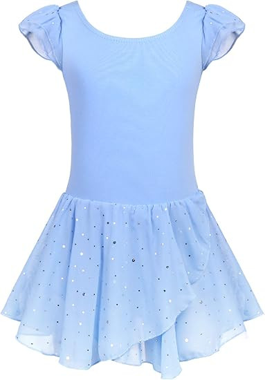 Arshiner Girls Ruffle Sleeve Ballet Dance Dress Tutu Skirted Leotard | Amazon (US)