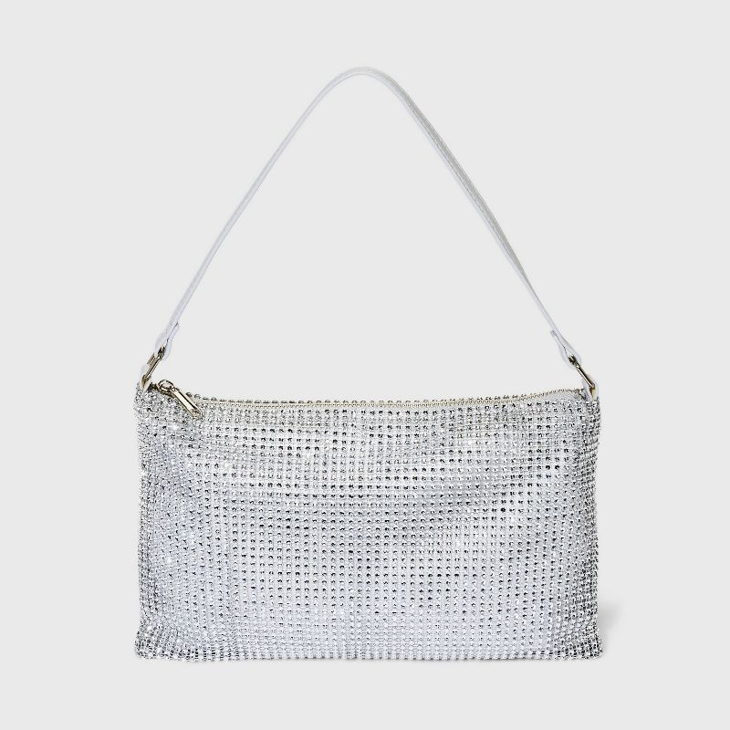 Rhinestone Mesh Shoulder Bag - Wild Fable™ Silver | Target