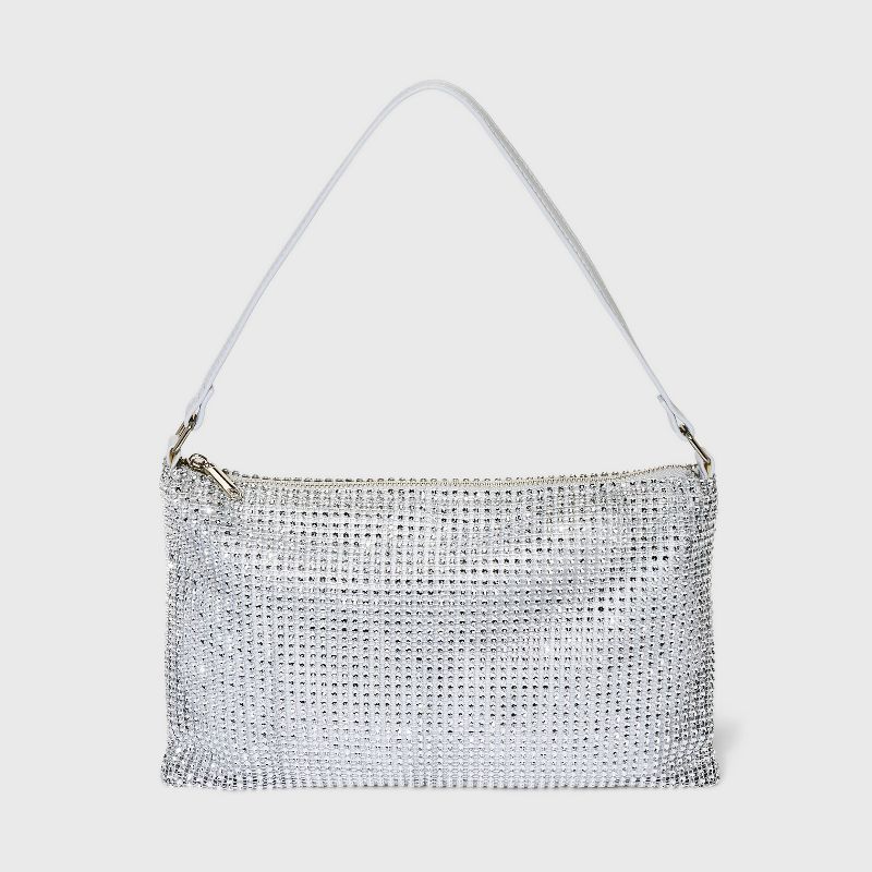 Rhinestone Mesh Shoulder Bag - Wild Fable&#8482; Silver | Target