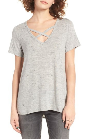 Women's Socialite Strap Front Tee, Size X-Small - White | Nordstrom