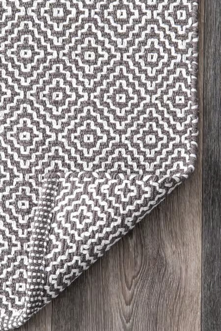 Gray Diamond Cotton Check Flatwoven Area Rug | Rugs USA