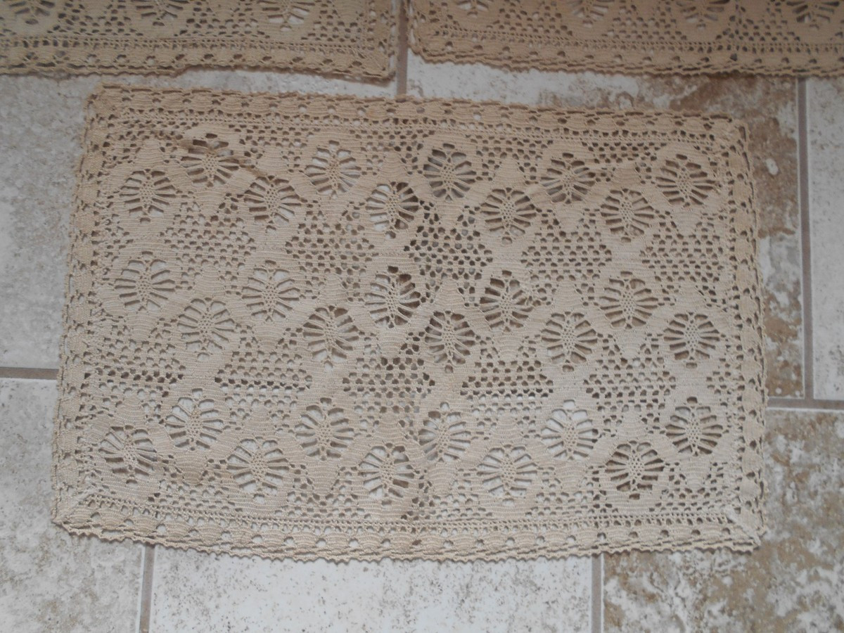 6 vintage hand crocheted crochet dinning room place mats tan / Ecru Doilies | eBay | eBay US