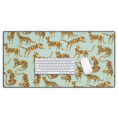 Cat Coquillette Tiger Collection Mint Orange Desk Mat - Deny Designs | Target