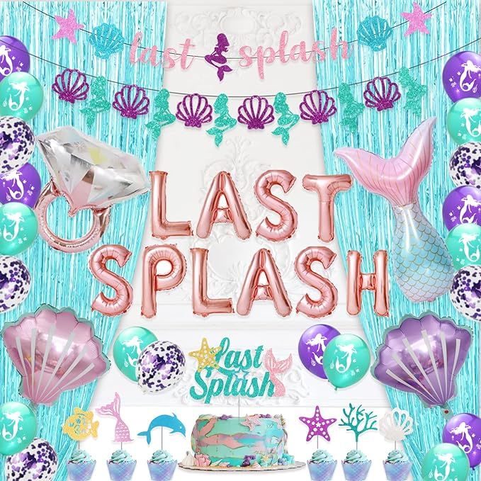 Last Splash Bachelorette Party Decorations, Hombae Mermaid Bachelorette Party Bridal Shower Fring... | Amazon (US)