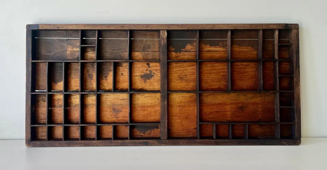 Vintage Letterpress Wooden Printers Tray Large Compartments For Curios Refurbished Good Condition | Etsy (US)
