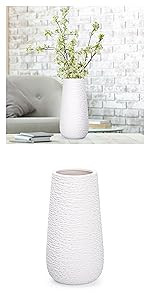 D'vine Dev 11 Inch Ceramic Flower Vase, Minimalist Design for Home Décor, Fireplace, Bedroom, Ki... | Amazon (US)