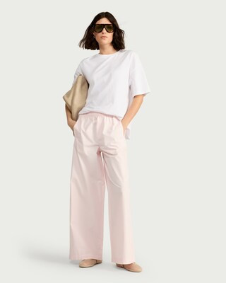 F&F Pure Cotton Poplin Wide Leg Trousers in Pink | Tesco F&F