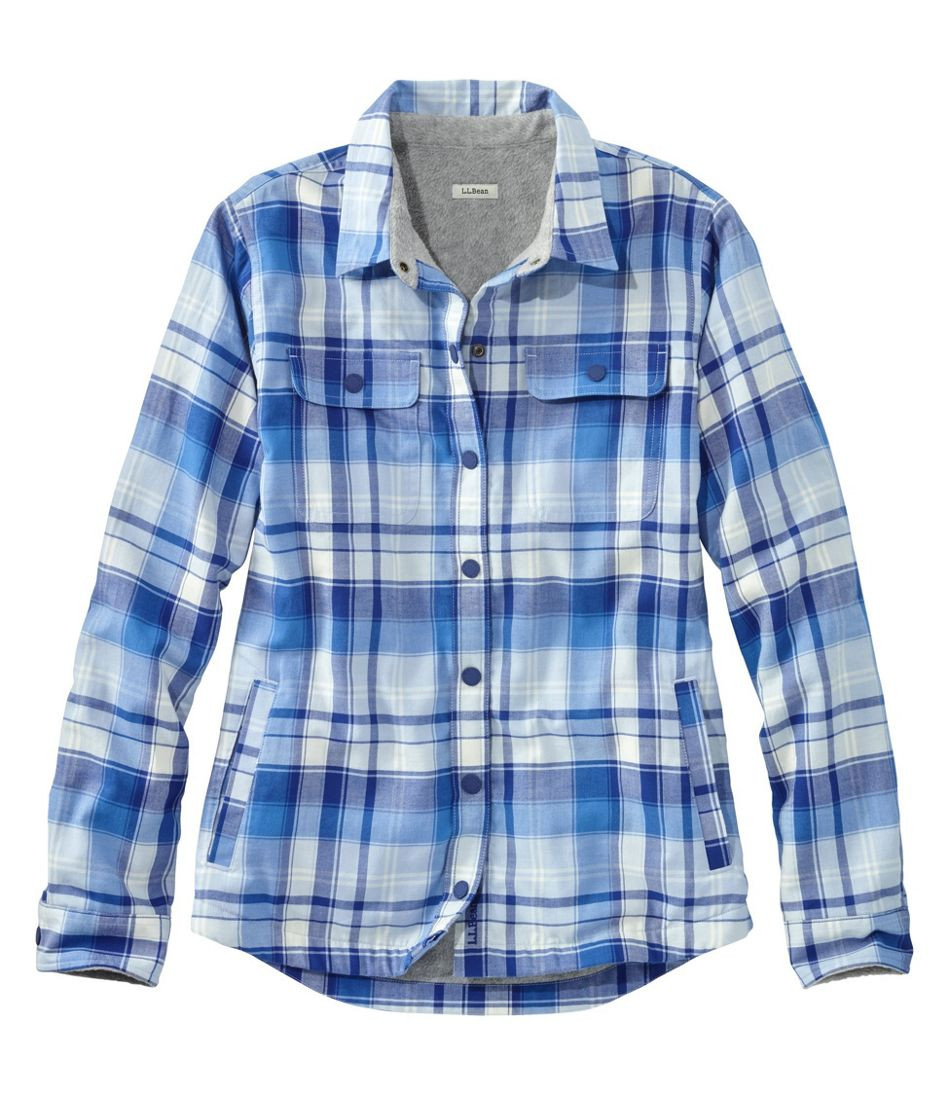 Women's Fleece-Lined Flannel Shirt, Snap-Front Plaid | L.L. Bean