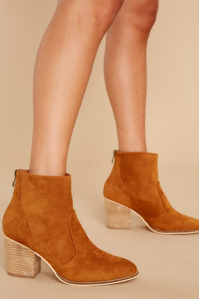 First Steps Camel Ankle Booties | Red Dress 