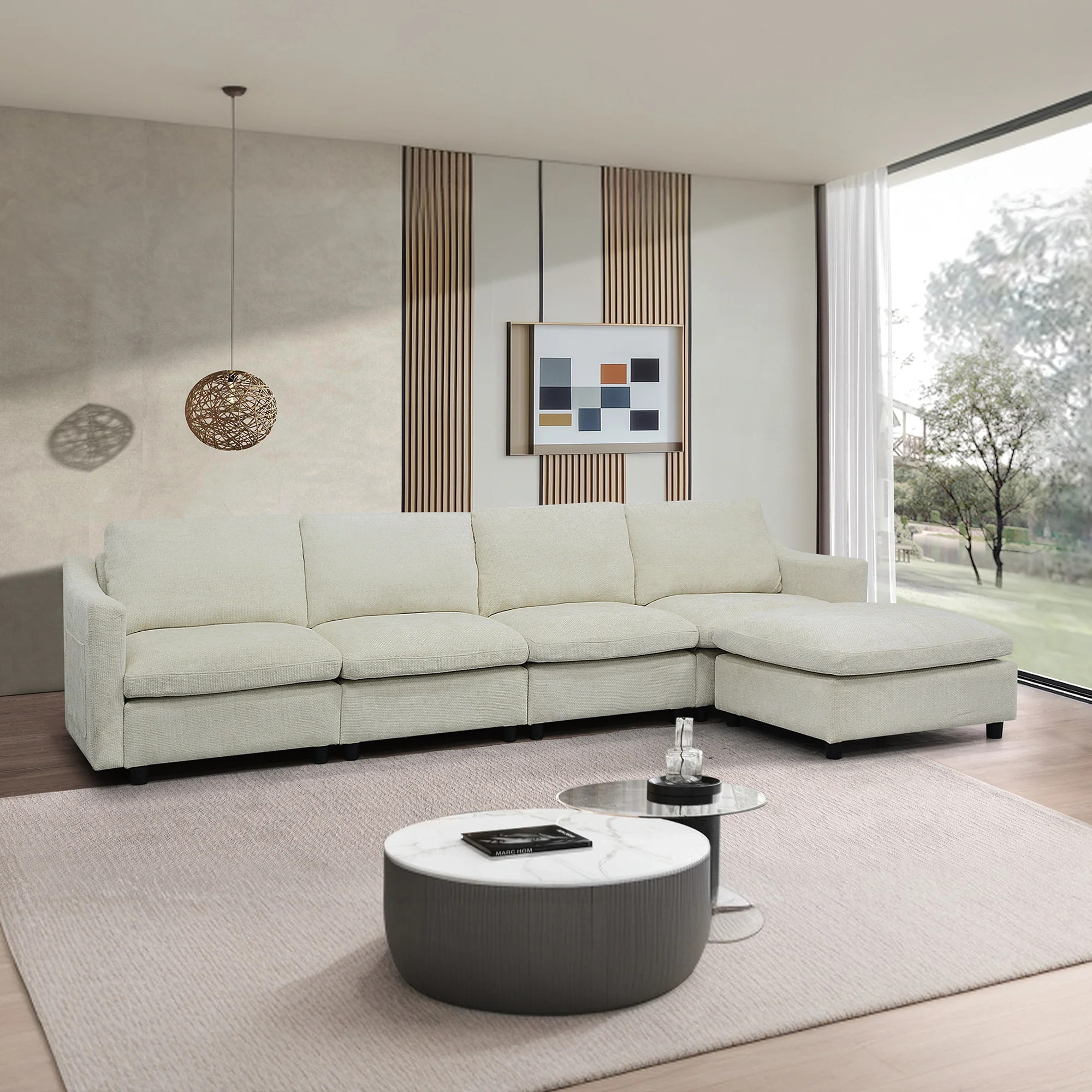 Streamdale Modular Cloud Sofa, Ottoman & Pillows Modern Living Room Couch | Shop Simon