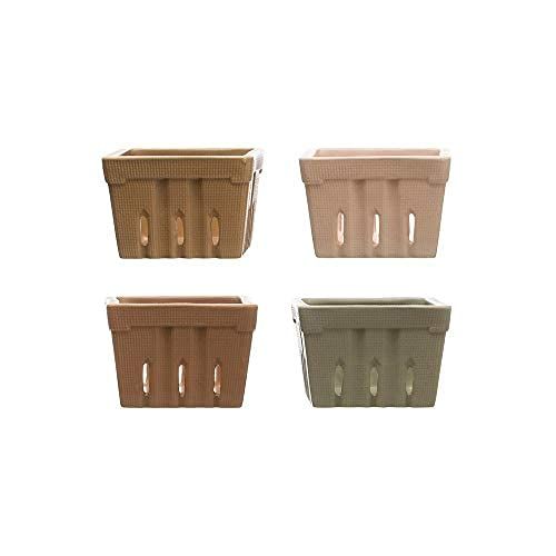 Creative Co-op Stoneware Berry Baskets, Multicolor, Set of 4 (Matte Finish) | Amazon (US)