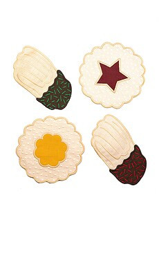 Piecework Holiday Cookies Cocktail Napkins from Revolve.com | Revolve Clothing (Global)