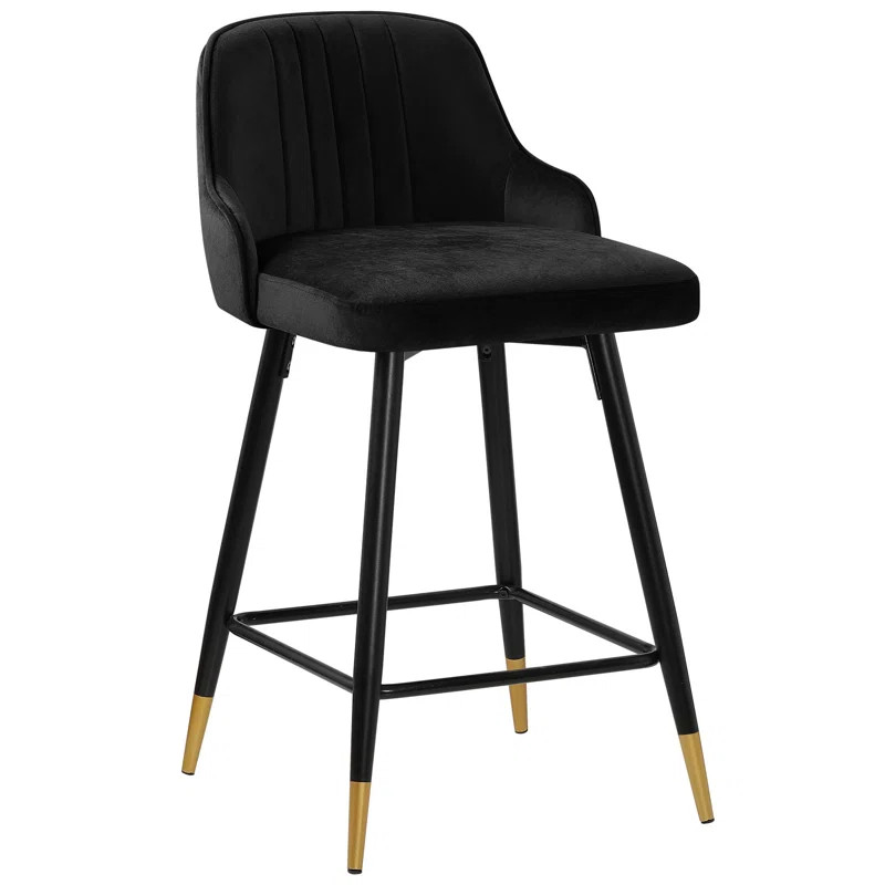 Swivel Velvet Upholstered Counter & Bar Stool | Wayfair North America