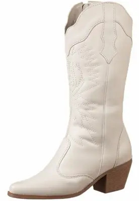 Bota Texana Country Gigil Cano Médio Bordada Off White | Dafiti (BR)