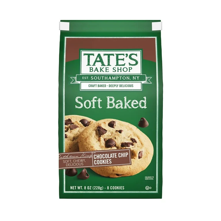 Tate's Bake Shop Soft Baked Cookies, Chocolate Chip, 8 oz | Walmart (US)