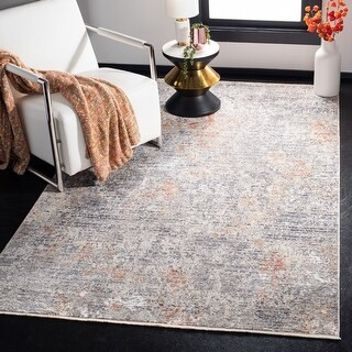 Safavieh Dream Ortelinda Vintage Abstract Polyester Rug - 8' x 10' - Grey | Bed Bath & Beyond