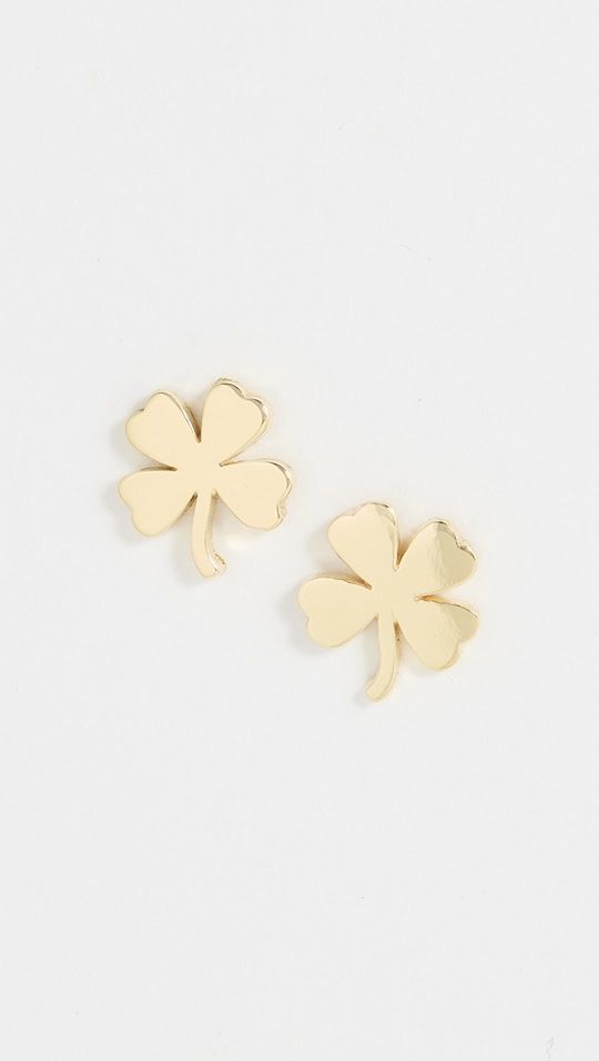 18k Gold Mini Clover Stud Earrings | Shopbop