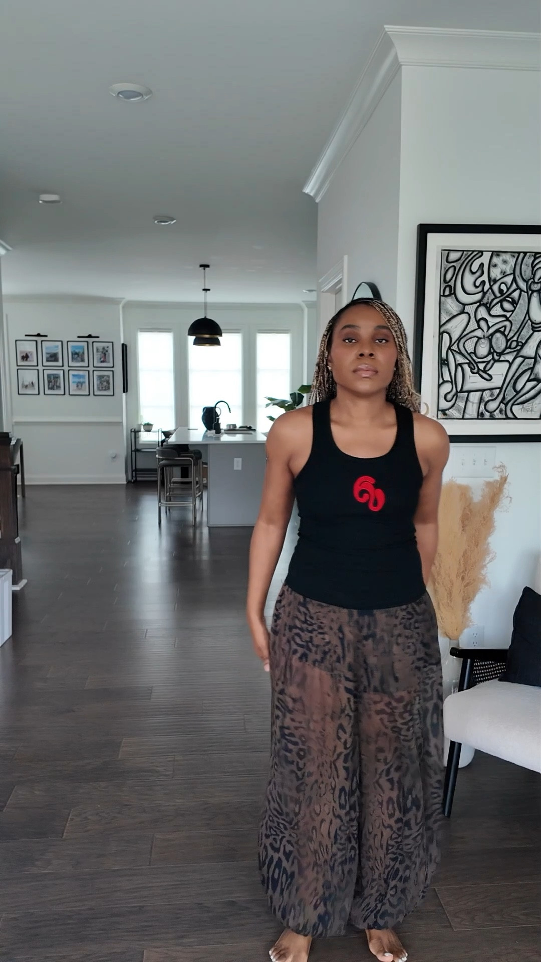 What I wore today. A lil sheer moment, pants by Zara. Paired here with a logo tee by Kai Collective. Wearing a medium in the pants. They run true to size. 

#LTKOver40 #LTKootd #LTKFindsUnder100