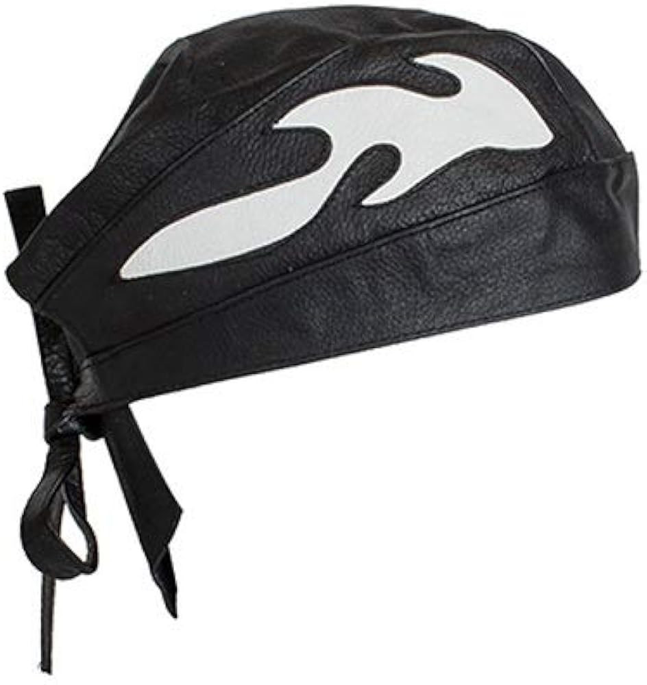 Leather Skull Cap with Colored Flames | Amazon (US)