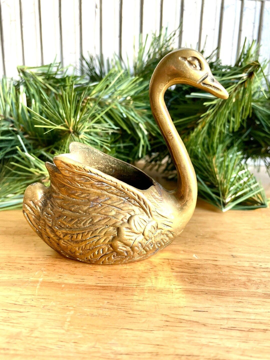 Vintage Brass Swan Planter | Etsy (US)