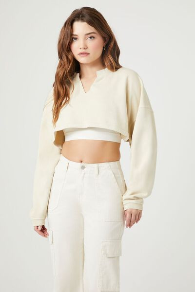Cropped French Terry Pullover | Forever 21