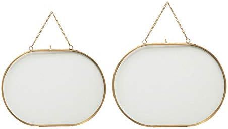Creative Co-Op Hanging Brass & Glass Chain (Holds 5" x 7" Photo) Frame, Glass, 2 | Amazon (US)