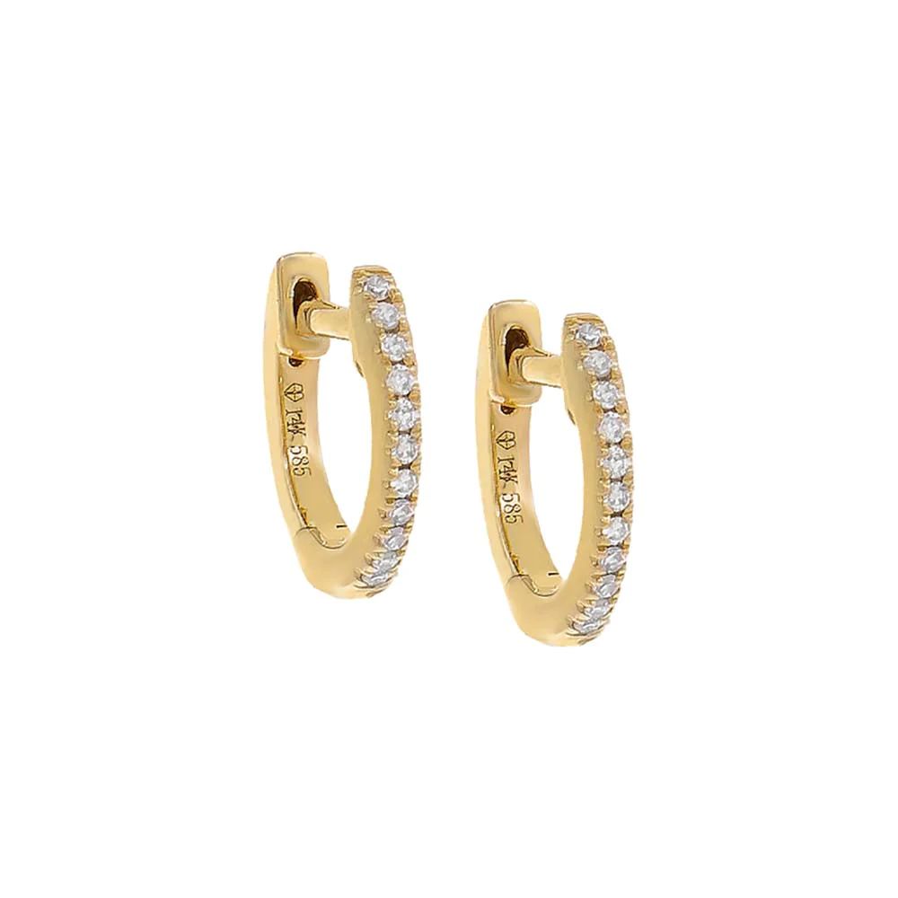 Diamond Huggie Earring 14K | Adina Eden