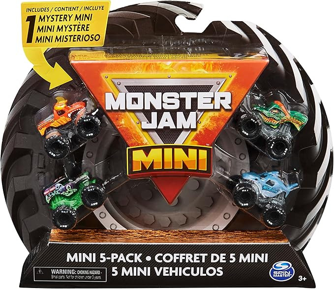 Monster Jam, Official Mini Collectible Monster Trucks 5-Pack with 1 Mystery Truck, 1:87 Scale | Amazon (US)