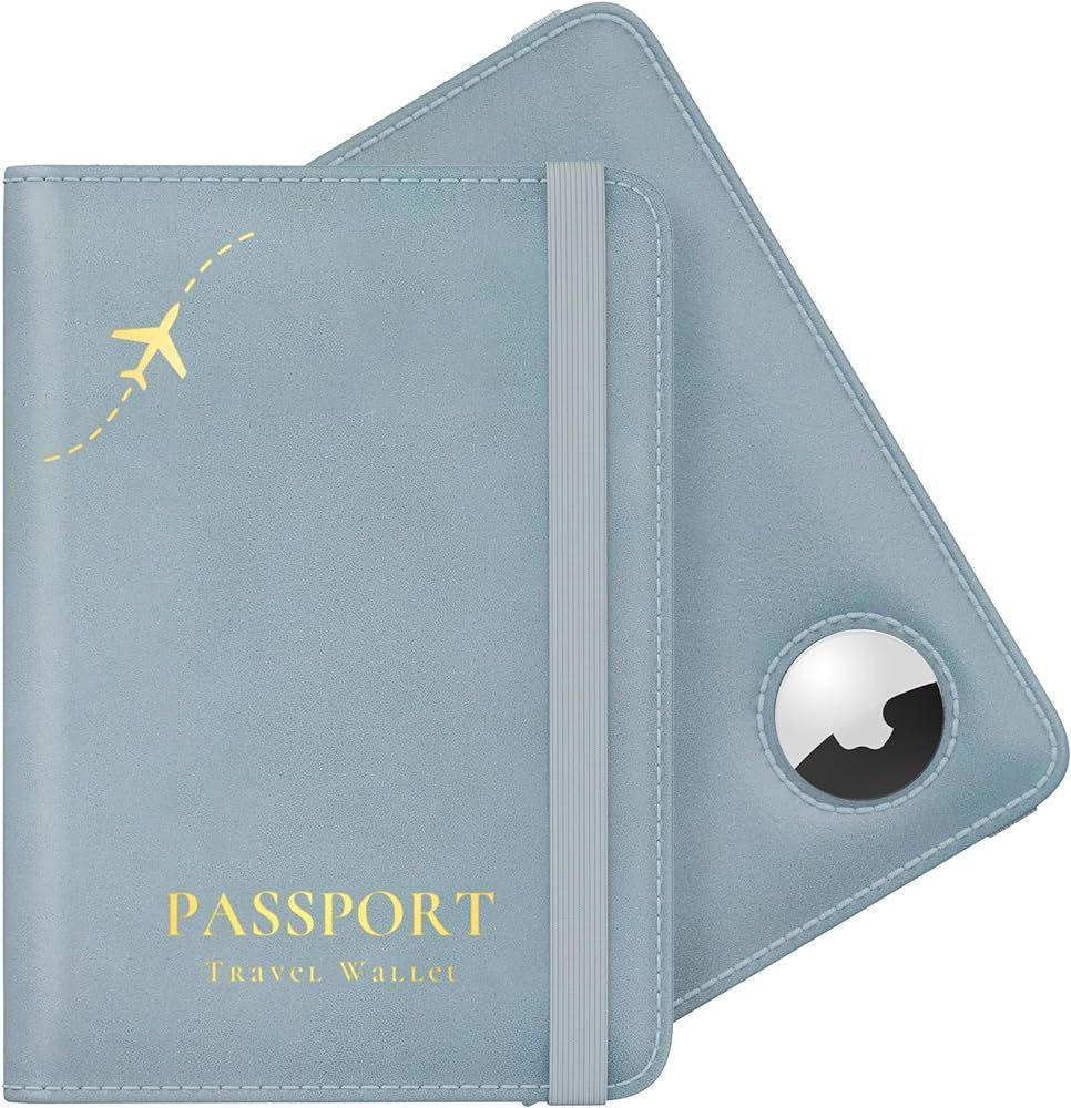 Stouchi AirTag Passport Holder, Cute Passport Holder with Airtag Slot, RFID Passport Wallet Cover... | Amazon (US)