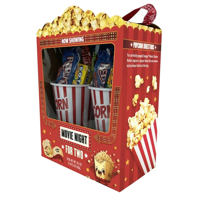 Movie Night for Two Microwave Popcorn and Candy Assortment Gift with Reusable Popcorn Containers | Walmart (US)
