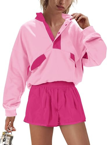 Nirovien Athleisure Sets Women Workout Sets for Women Tracksuits Sweatsuits Two Piece Workout Outfits(Pink Combo,L) | Amazon (US)