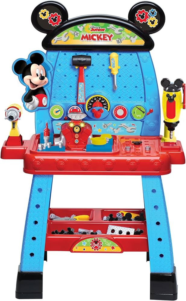 Disney Junior Mickey Mouse Funhouse Workbench, 43-piece Kids Construction Tool Set, Kids Toys for... | Amazon (US)