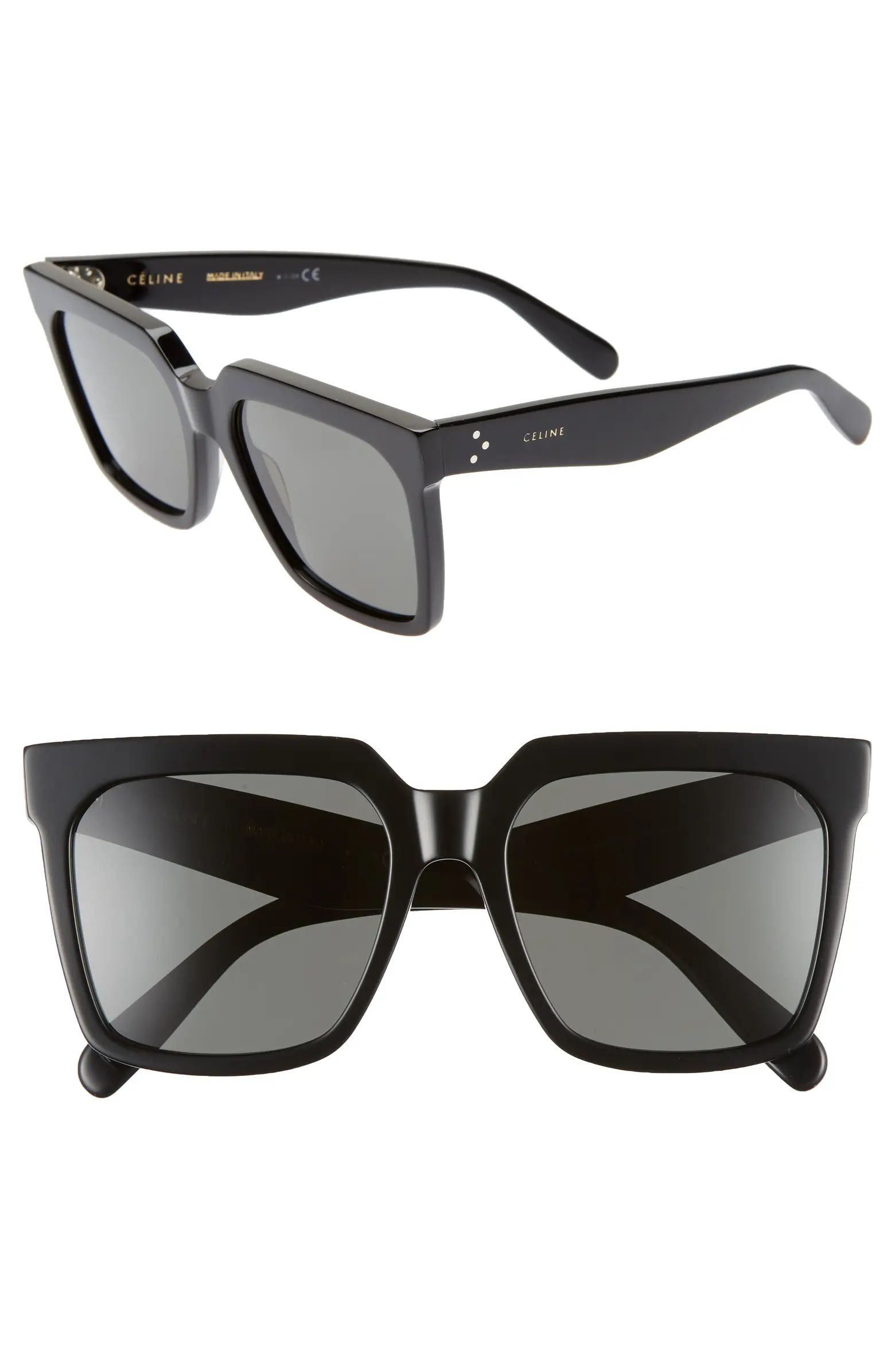 CELINE Bold 3 Dots 55mm Square Sunglasses | Nordstrom | Nordstrom