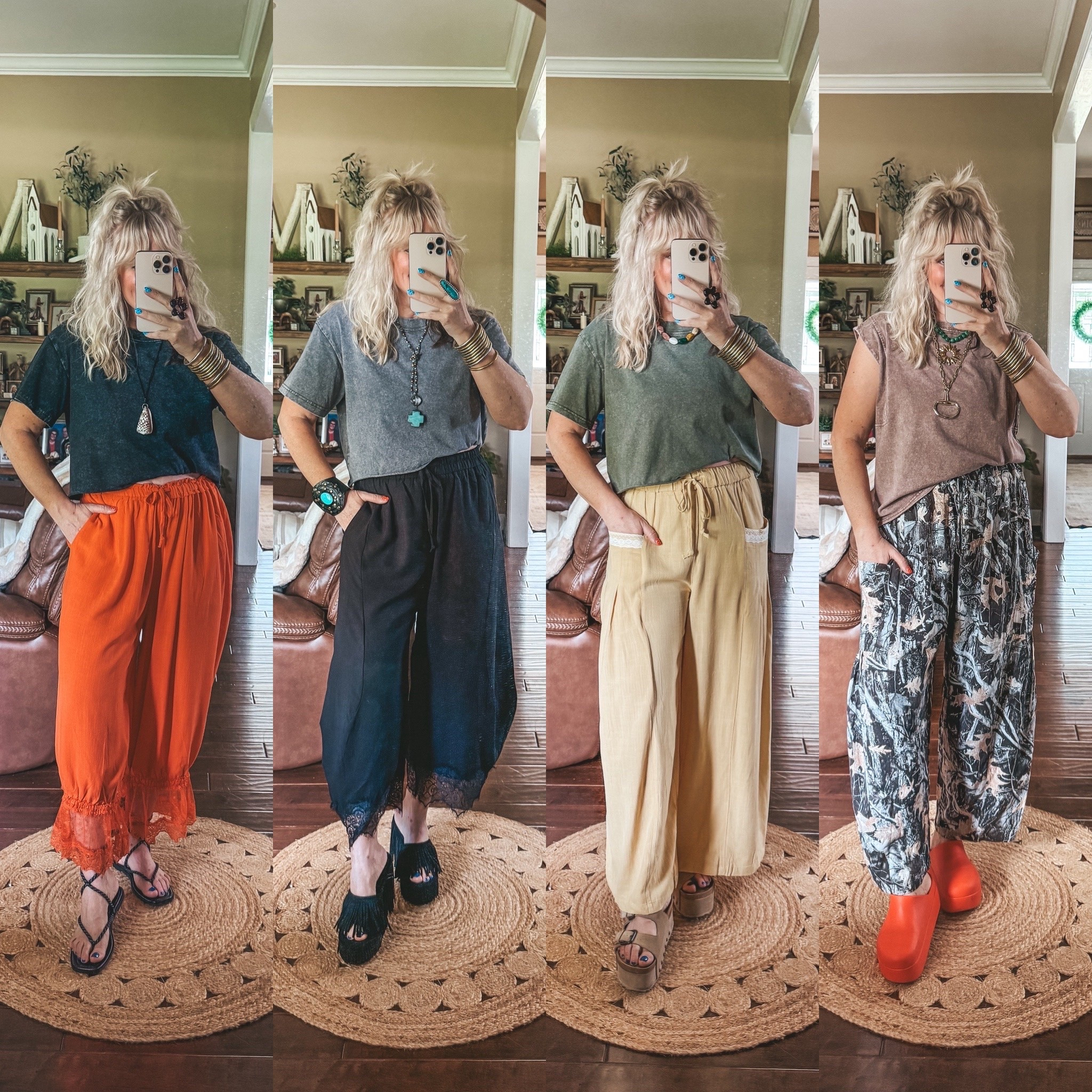 The cutest acid wash t-shirts! I’m wearing a medium in them. These pants are all size medium too but the yellow ones are a small. I would like a medium better though. 

✨SAVE at KCCHIC DESIGNS JEWELRY w/ code MANDIE 
✨SAVE at THREE BIRD NEST w/ code MANDIE20MAULDIN 

#styleover40 #amazonfashion #teacheroutfits

#LTKootd #LTKgrwm #LTKOver40
