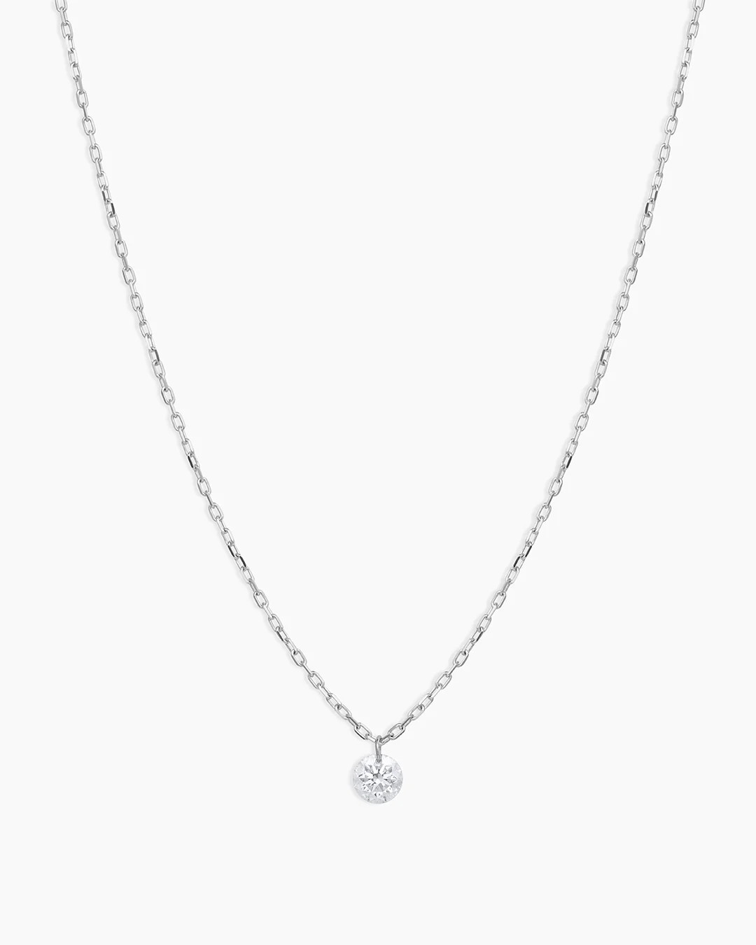Floating Diamond Necklace - 18K Solid White Gold | gorjana
