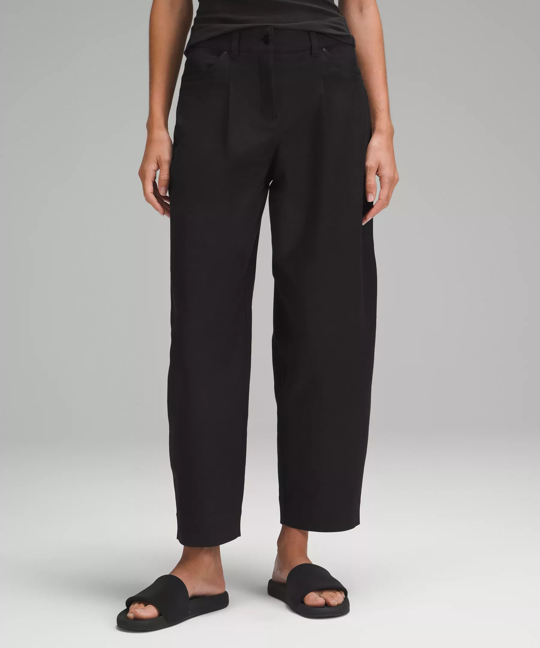 Lululemon City Sleek 5 Pocket Wide Leg Pant Black 7/8 Length Crop