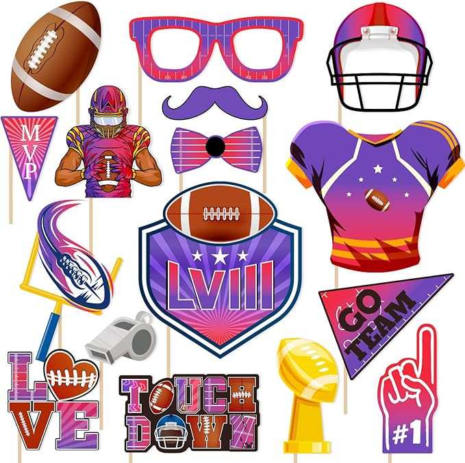 Super Football Decorations Photo Booth Props, Super Football Party Supplies Photo Props, Superbow... | Amazon (US)