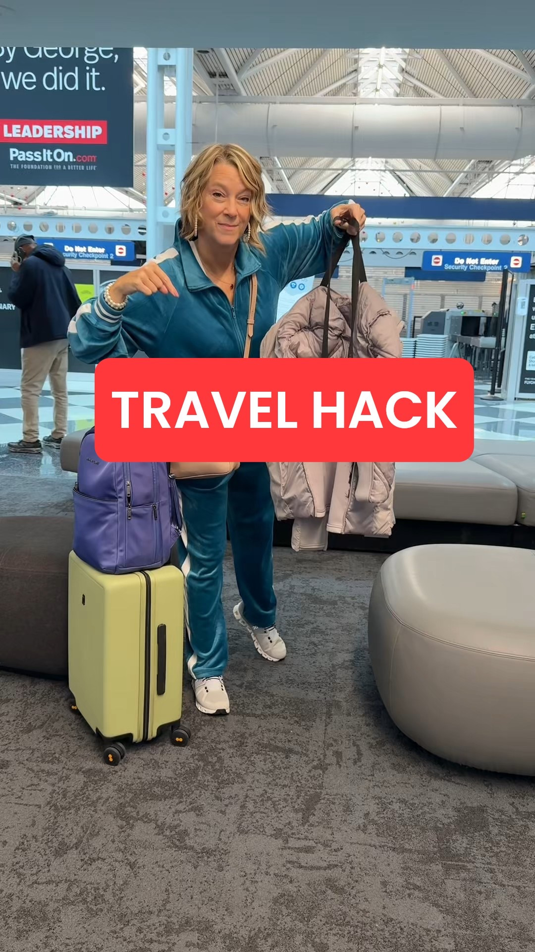 Travel hack for this packable jacket by Bernardo is that it has backpack straps for your airport travel day. The coat has an attached packable pocket I stuff my jacket into for the flight. Travel Tip: for domestic airplanes flight attendants are not allowing you to put jackets in overhead bins.
When I get hot as a woman over 50 going into stores where it is warm but outside is cold, I toss this jacket on my shoulders with the included backpack straps. Genius travel hack!
⚠️ Shop this packable puffer jacket by watching on YouTube (not from a notification) and simply tap the View Products shopping sticker.
👨🏼‍✈️I’m a Houston pilot wife sharing tips to help you “travel the globe without a worry in the world” on YTube and IG. #pufferjacket #packablejacket #traveltip @bernardofashions 

#LTKTravel #LTKSaleAlert #LTKOver40