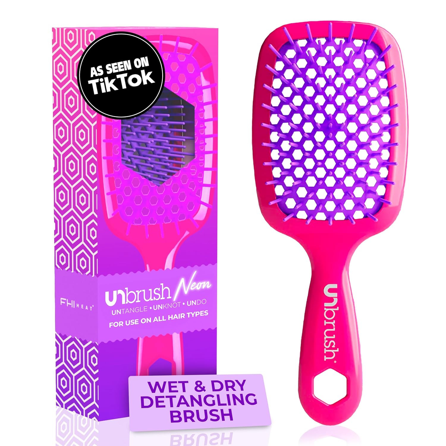 FHI Heat UNbrush Detangling Brush for Pain-Free Brushing on All Wet or Dry Hair Types — Durable... | Amazon (US)