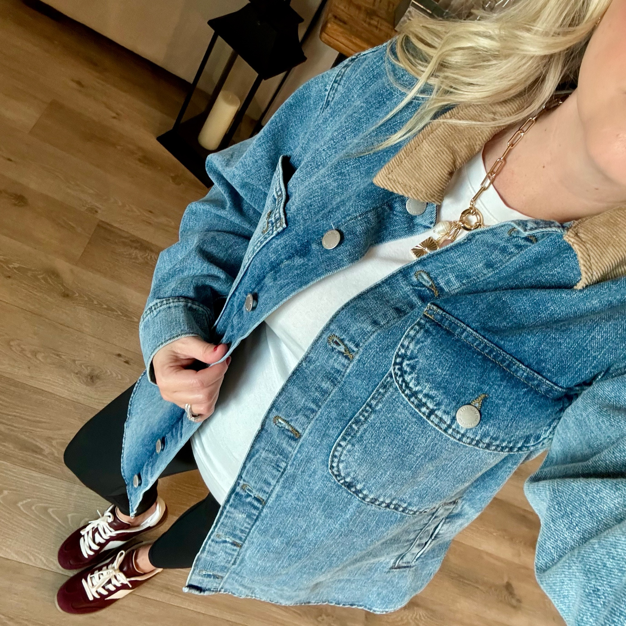 Maternity #OOTD // I’ve been wearing this oversized denim shacket from Target everywhere! 

#LTKBump #LTKShoeCrush #LTKOver40