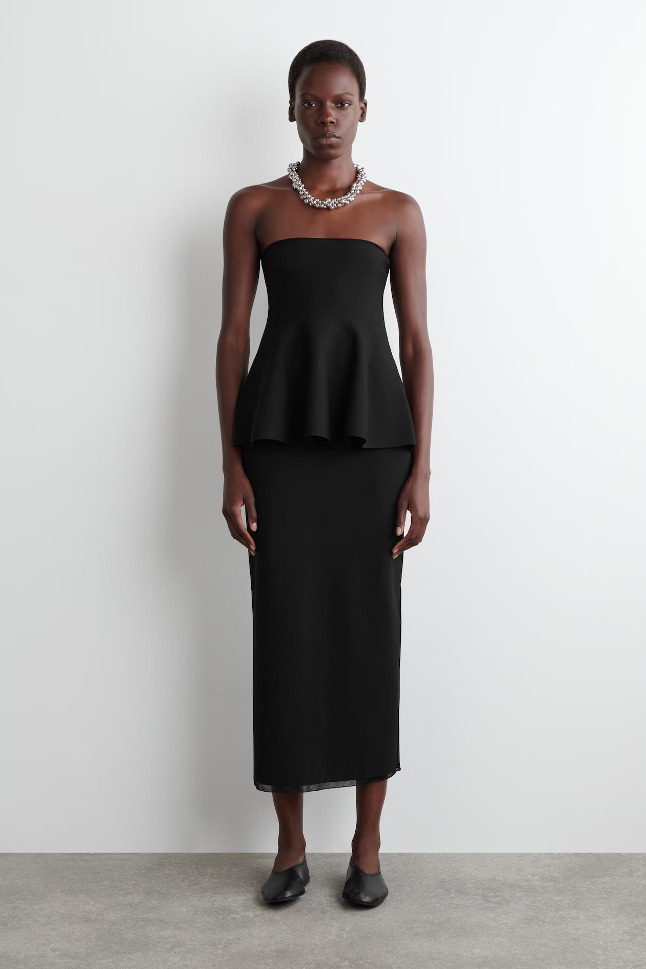 SHEER-DETAIL KNITTED MIDI SKIRT - BLACK | COS GB | COS UK