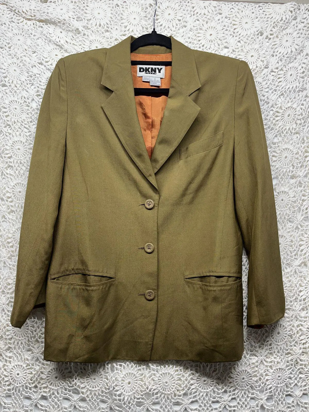 Vintage DKNY jeans silk brown blazer M | Etsy (Global)